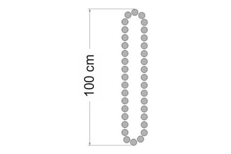 Rolgordijn ketting kunststof  100 cm eindeloos - WIT