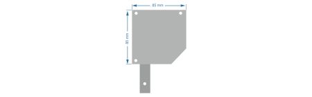 Zijkapje screen 85 x 85 mm licht grijs zonder as/stift